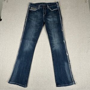 Cowgirl Tuff Womens Bootcut Jeans Dark Wash Western Silver Accent Stretch